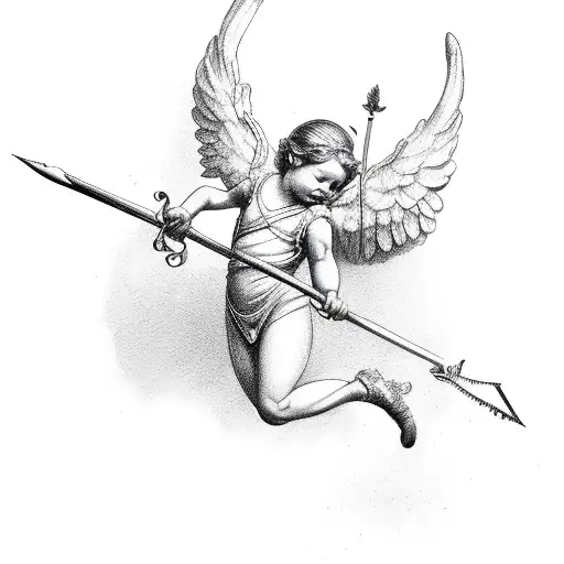 4 x 'Cupid With Bow & Arrow' Temporary Tattoos (TO00000005) | eBay