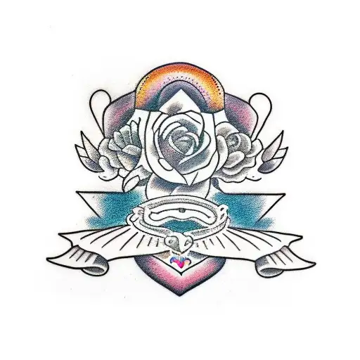 Maya with hearts tattoo design idea