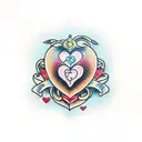 Maya with hearts tattoo design idea