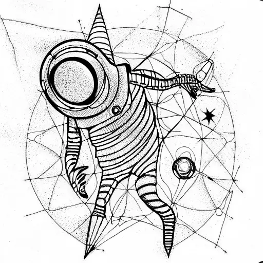  alien in outer space tattoo design idea