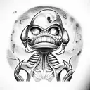  alien in outer space tattoo design idea