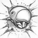  alien in outer space tattoo design idea