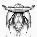  alien in outer space tattoo design idea