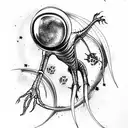  alien in outer space tattoo design idea