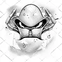  alien in outer space tattoo design idea