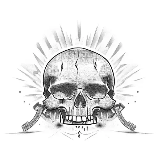 comedy and tragedy crystal skulls  tattoo design idea