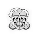 happy and sad skulls tattoo design idea