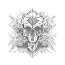 happy and sad skulls tattoo design idea