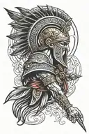 Greek warrior tattoo design idea