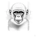 monkey making a funny face tattoo design idea