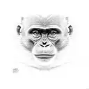 monkey making a funny face tattoo design idea