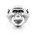 monkey making a funny face tattoo design idea