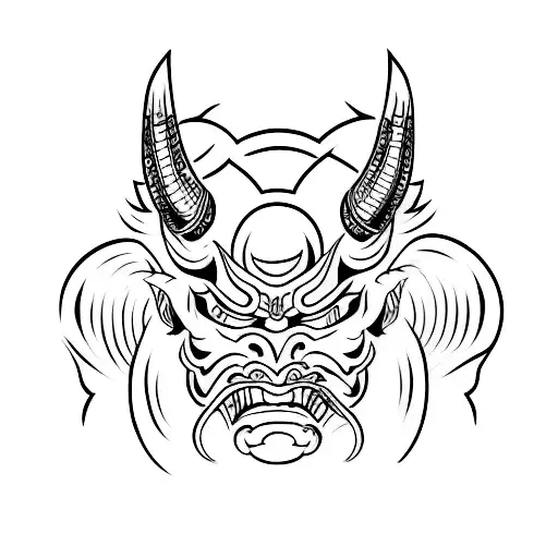 Hannya mask tattoo design idea