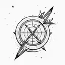 arrow, Taurus, half moon, half sun, stars tattoo design idea