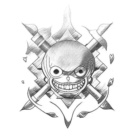one piece going merry crew blacked out on ship tattoo design idea