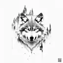 Wolf pack, running after a cat tattoo design idea