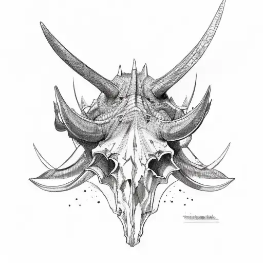 triceratops skull from the side tattoo design idea