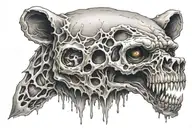 zombie bear head skull tattoo design idea