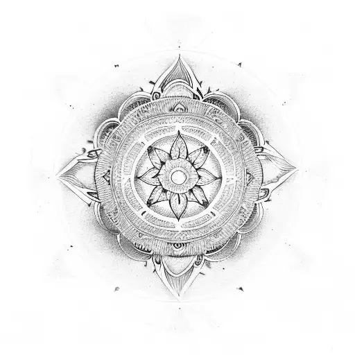Design a spiritual mandala tattoo incorporating elements of music and entrepreneurship tattoo design idea