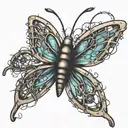 barbed wire butterfly tattoo design idea