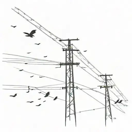 gloomy crows and a power pole tattoo design idea