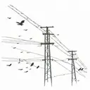 gloomy crows and a power pole tattoo design idea