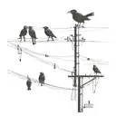 gloomy crows and a power pole tattoo design idea