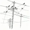 gloomy crows and a power pole tattoo design idea