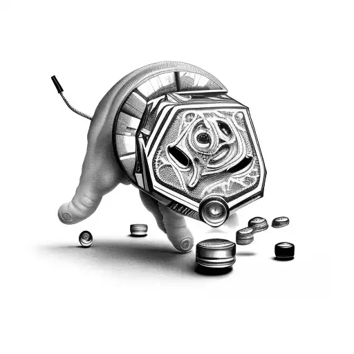 pills and alcohol  tattoo design idea