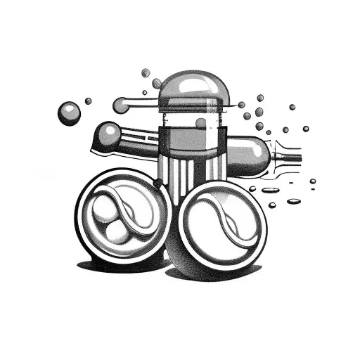 pills and alcohol  tattoo design idea