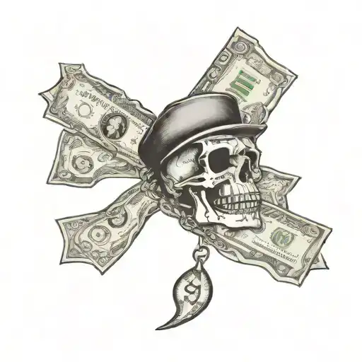 get rich or die trying with money  tattoo design idea