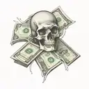 get rich or die trying with money  tattoo design idea