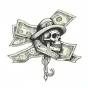 get rich or die trying with money  tattoo design idea