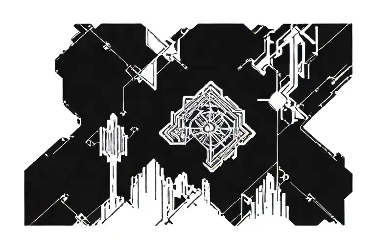 Empty Graveyard. Distant. Dark.  tattoo design idea