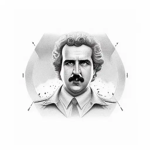 pablo escobar with money tattoo design idea