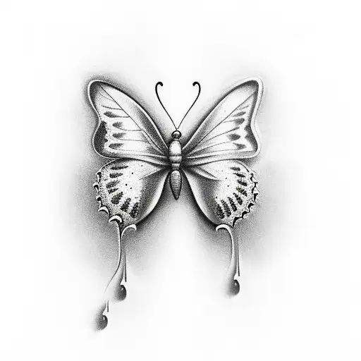 butterfly smoking with shoes on tattoo design idea