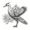 crane bird tattoo design idea