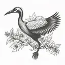 crane bird tattoo design idea