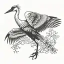crane bird tattoo design idea