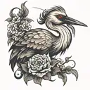 crane bird tattoo design idea