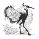 crane bird tattoo design idea