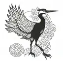 crane bird tattoo design idea