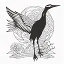 crane bird tattoo design idea