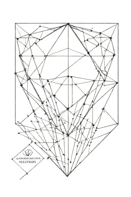 A hollow diamond with several diamond-shaped lines inside tattoo design idea