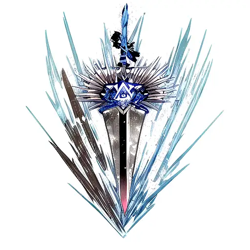 a sword with the words "surpass your limits" engraved in it tattoo design idea