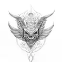  demon angel wing  tattoo design idea