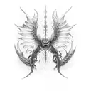  demon angel wing  tattoo design idea