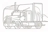 big rig truck tattoo design idea