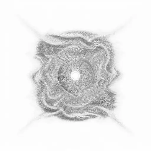 An abstract representation of the ocean waves merging with the sound waves of Pink Floyd's music, symbolizing the client's passion for both tattoo design idea