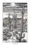 sonoran desert scene tattoo design idea